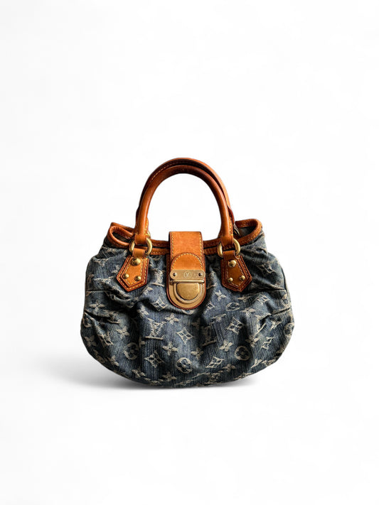 2000s Louis Vuitton Denim Pleaty Handbag