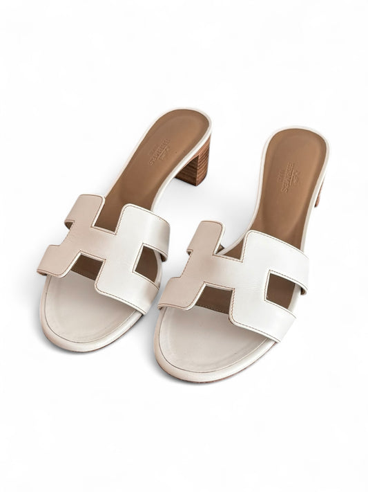 Hermes’ White Leather Oran Sandal