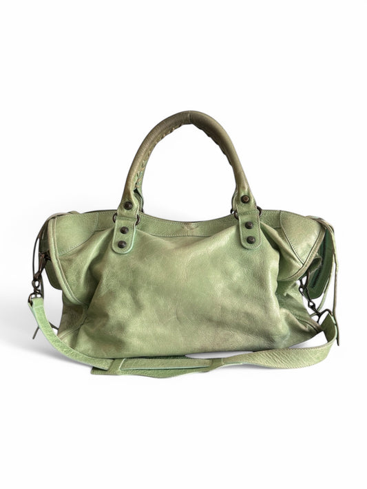2000s Balenciaga Pistachio Leather City Bag