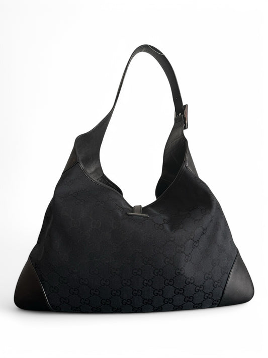 2000s Gucci Black GG Monogram Jackie Bag