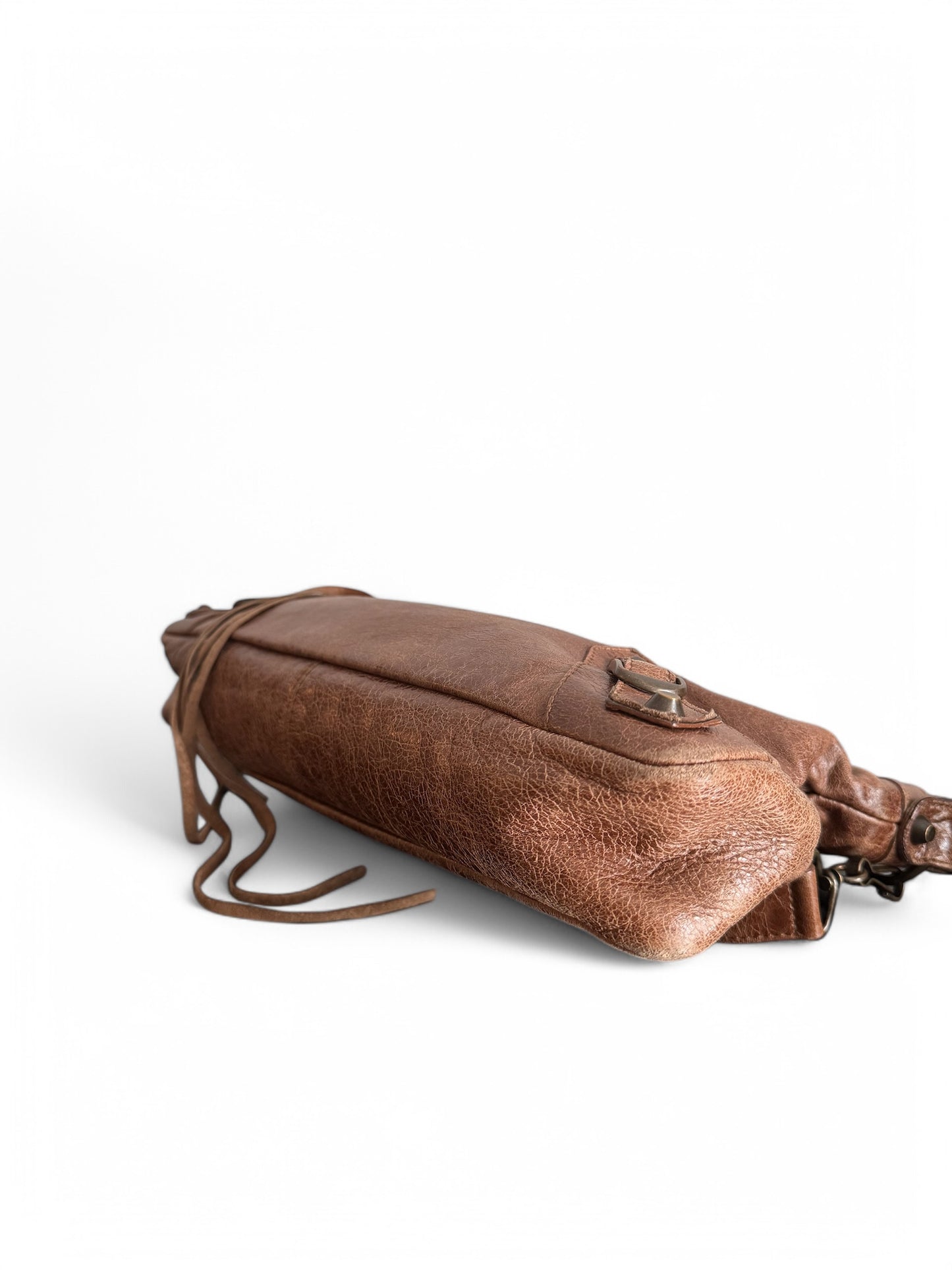 2000s Balenciaga Brown Leather First City Shoulder Bag