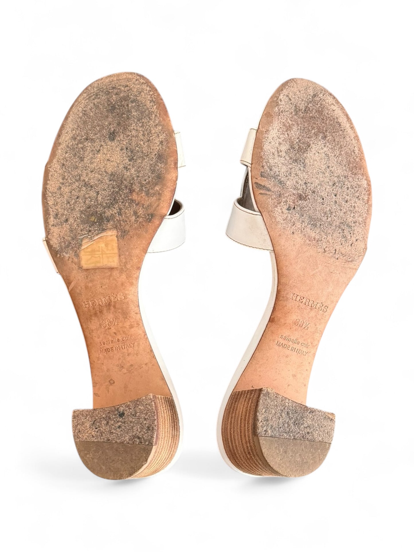 Hermes’ White Leather Oran Sandal