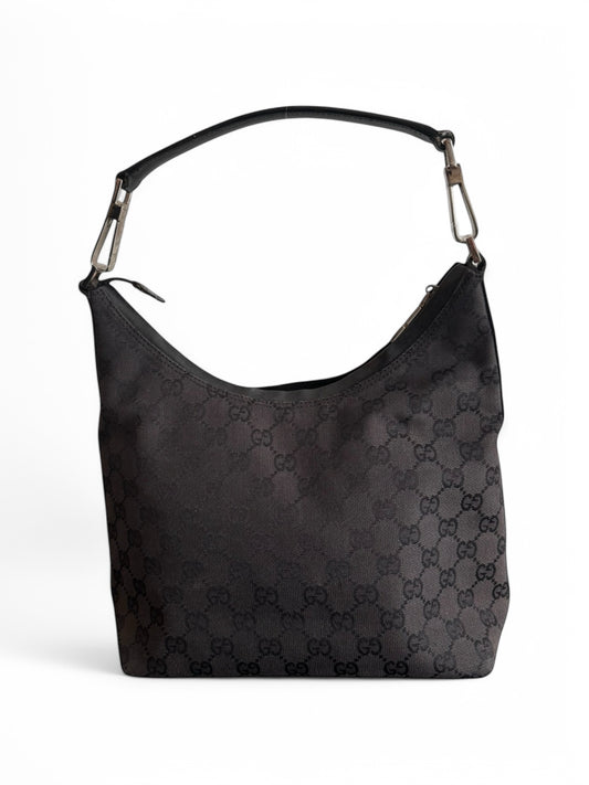 90s Gucci Tom Ford Black Monogram Shoulder Bag