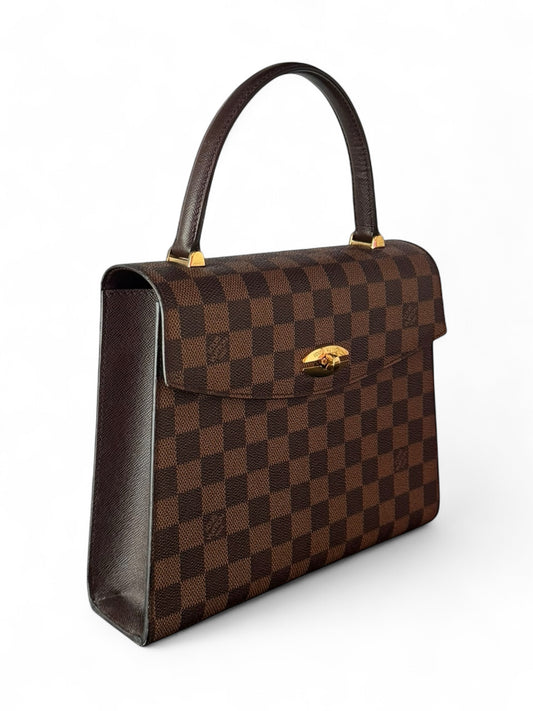 Louis Vuitton Malesherbes Ebene Damier Print Top Handle Bag