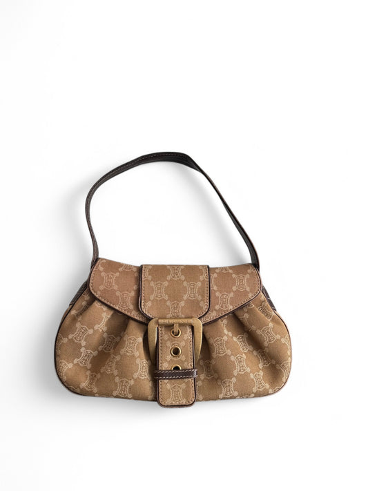 Vintage Brown Leather Celine Monogram Bag