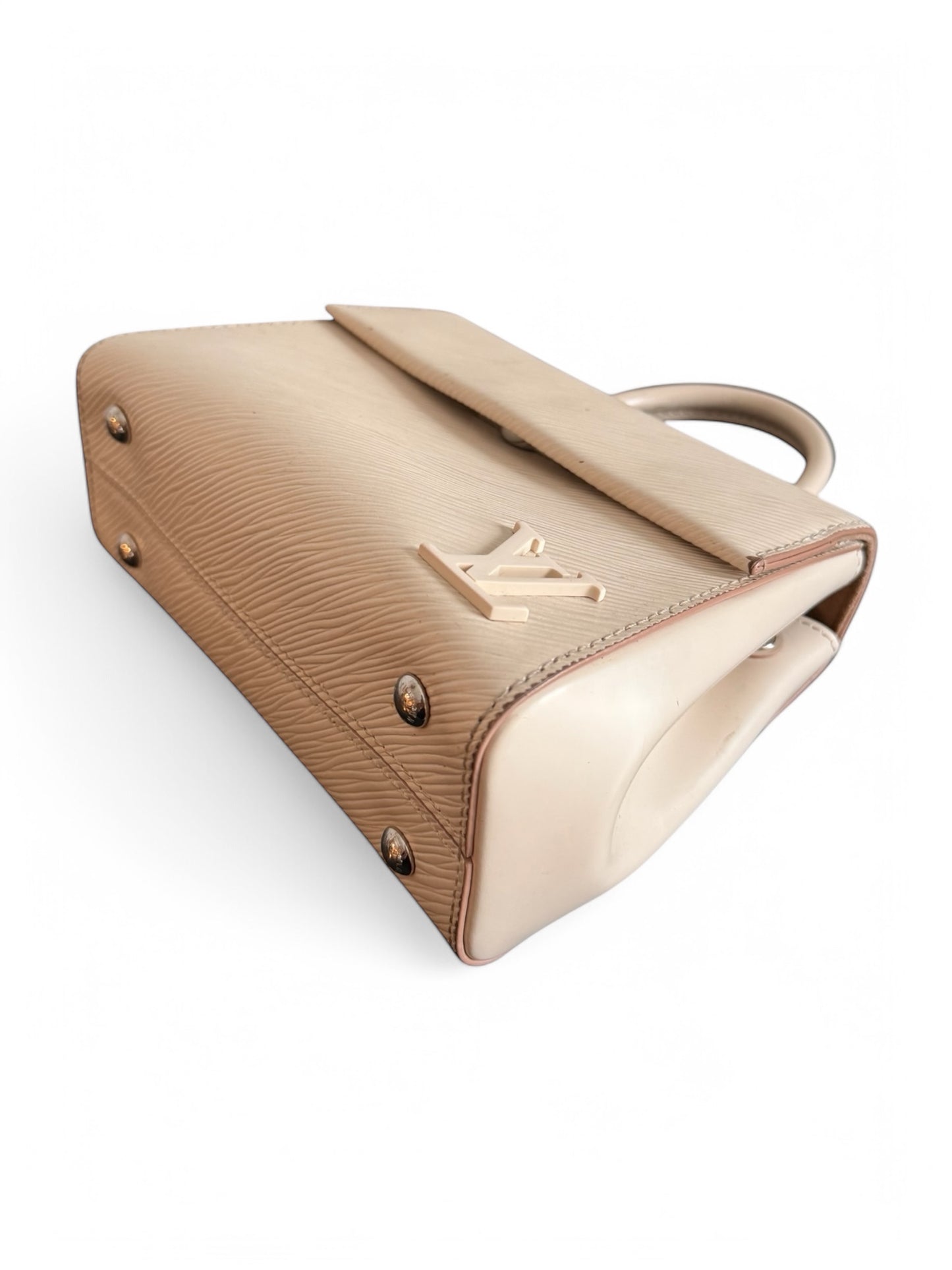 Louis Vuitton Cluny Mini White Epi Leather Top Handle Bag