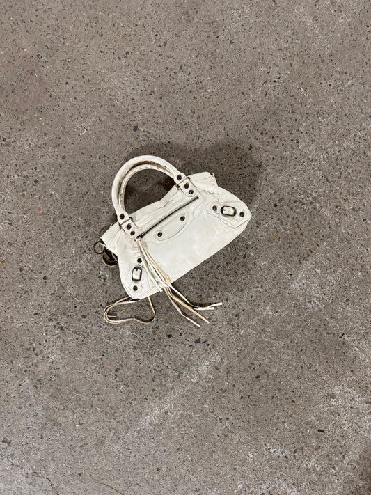 2000s Balenciaga Cream Leather First City Shoulder Bag