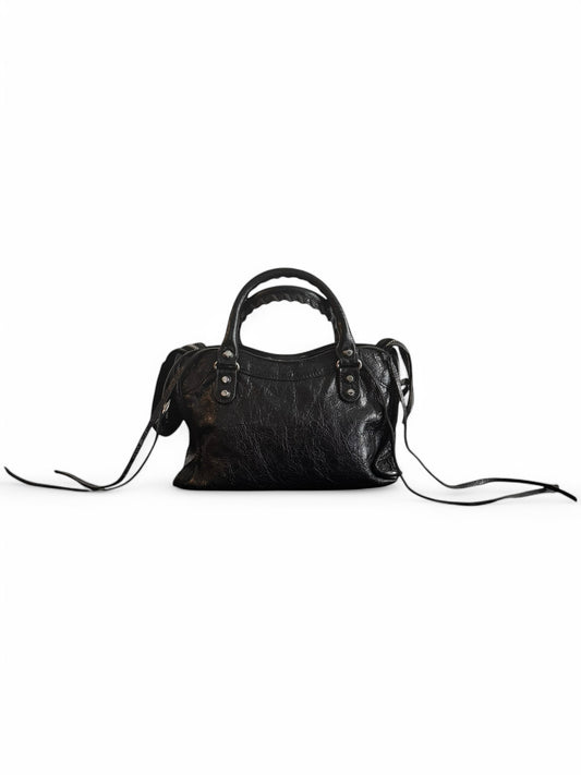 Mini Black Leather Balenciaga Leather City Bag