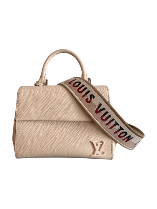 Louis Vuitton Cluny Mini White Epi Leather Top Handle Bag