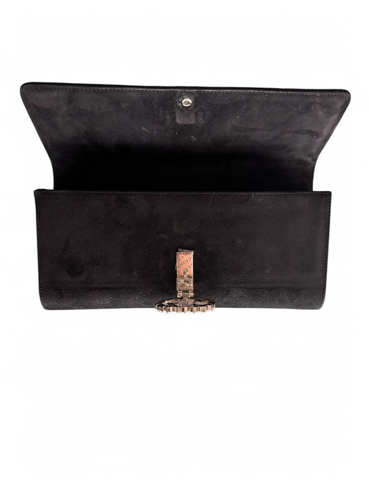 Bejewelled Gucci Black Suede Clutch