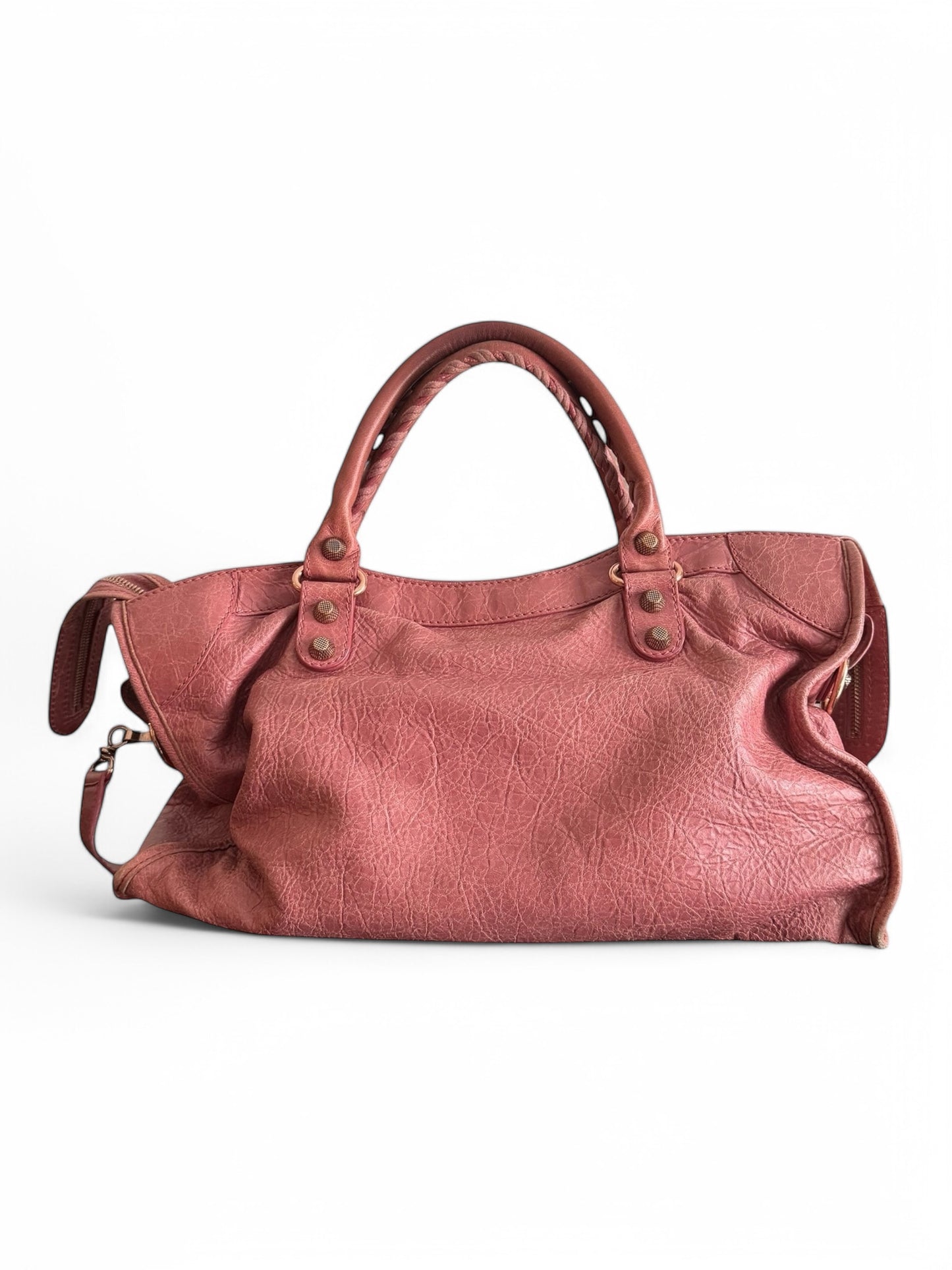 2000s Balenciaga Pink Leather City Bag