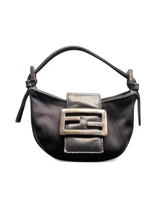 Fendi Black Canvas Nano Croissant Bag