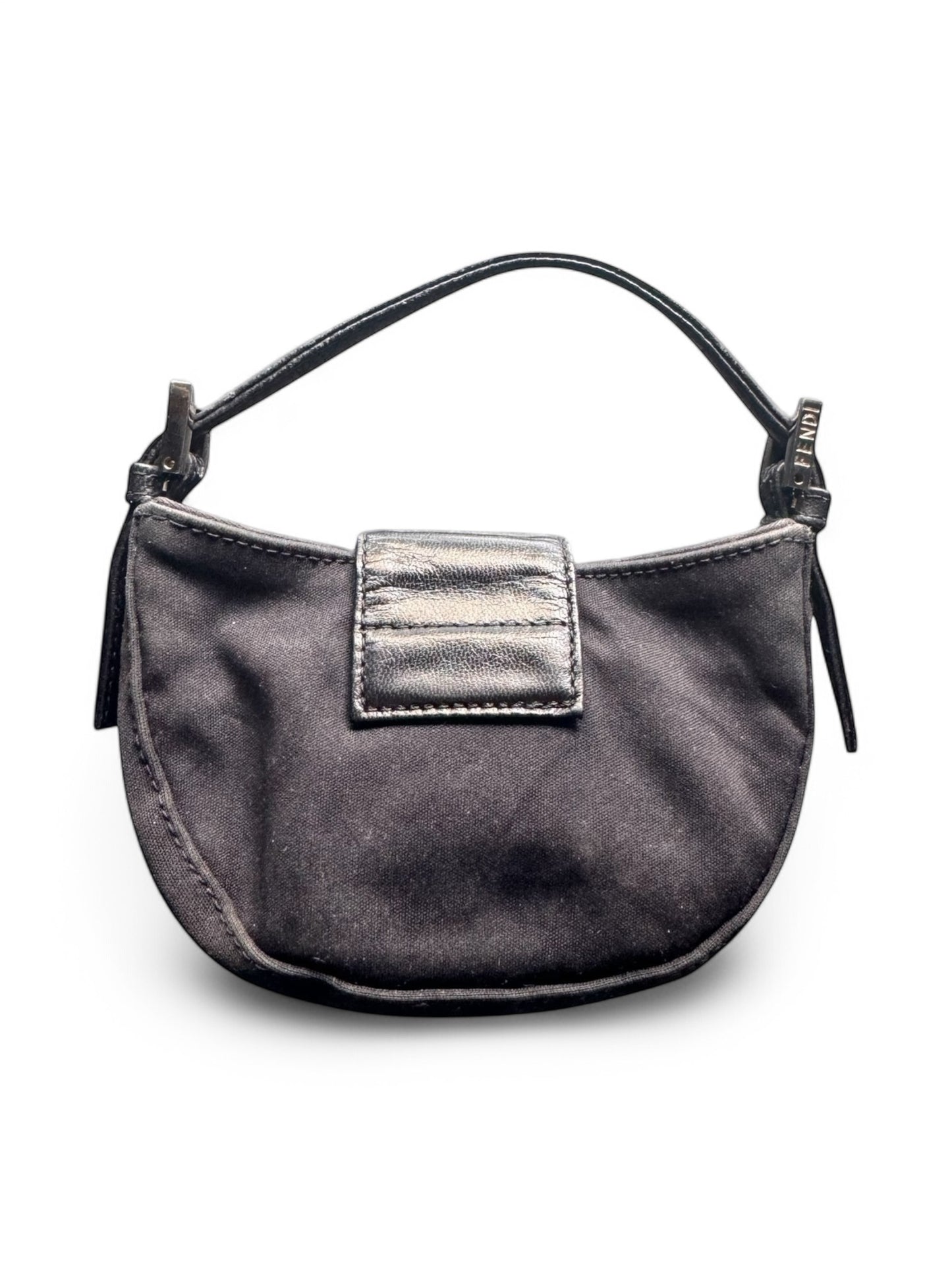 Fendi Black Canvas Nano Croissant Bag