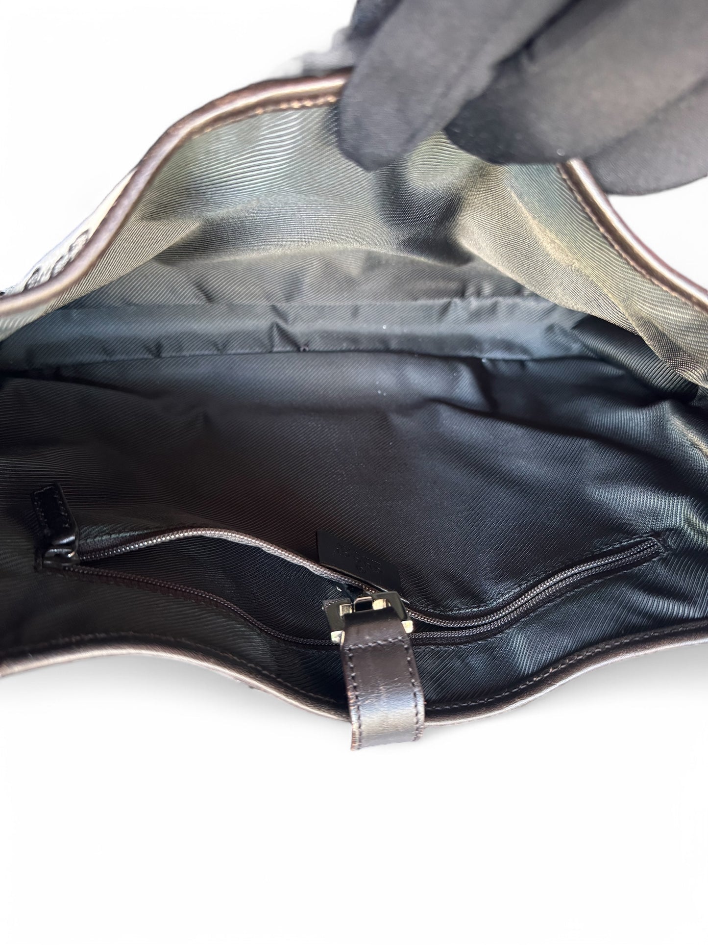 Vintage Gucci Dark Brown Leather & Monogram Jackie Bag