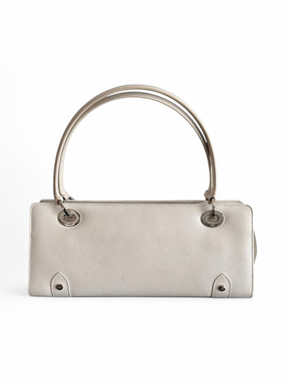 Vintage White Leather Lady Dior East West Bag