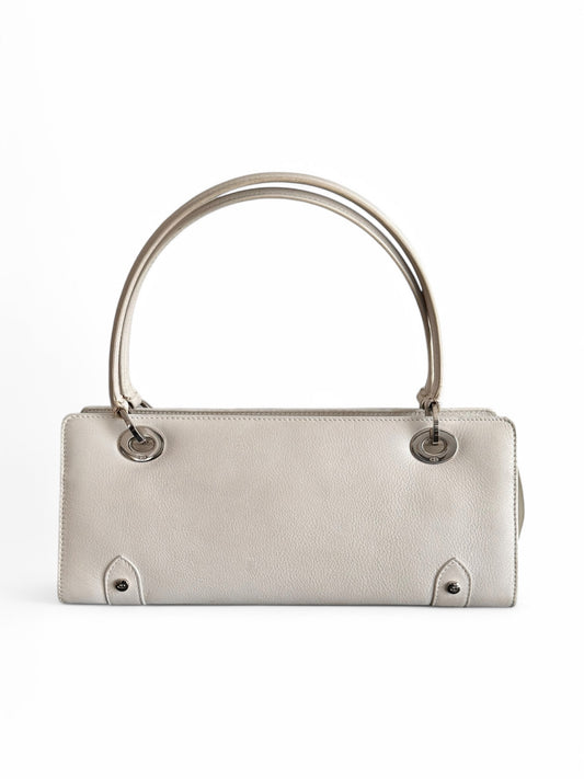 Vintage White Leather Lady Dior East West Bag
