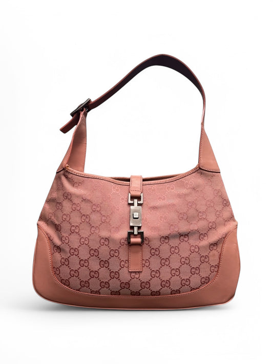 Vintage Gucci Pink Leather & Monogram Jackie Bag
