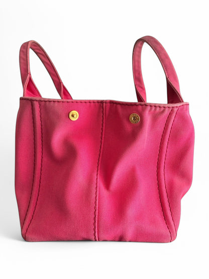 Vintage Prada Pink Canapa Tote Bag