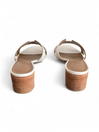 Hermes’ White Leather Oran Sandal