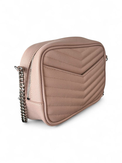 Saint Laurent Dusty Pink Leather Mini Lou Crossbody Bag