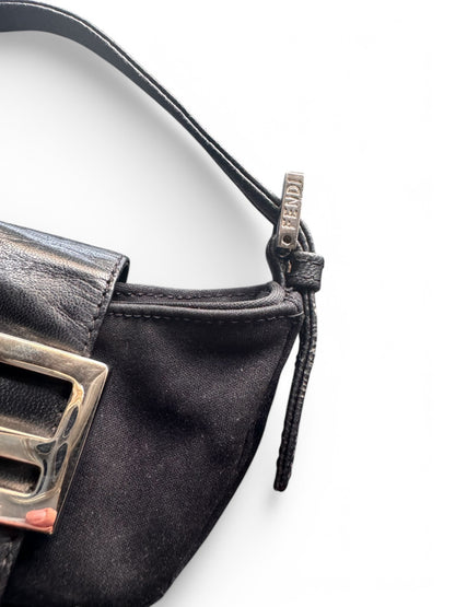 Fendi Black Canvas Nano Croissant Bag