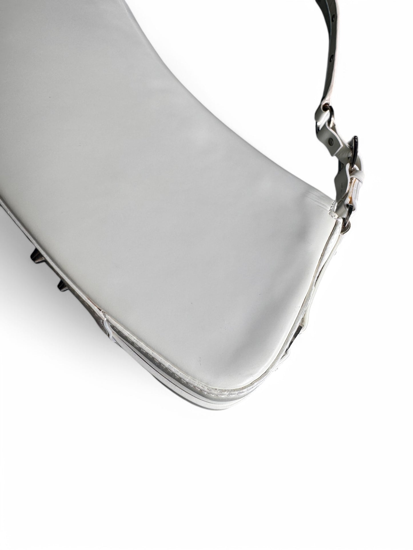 SUPER RARE Christian Dior Galliano White Bondage Shoulder Bag