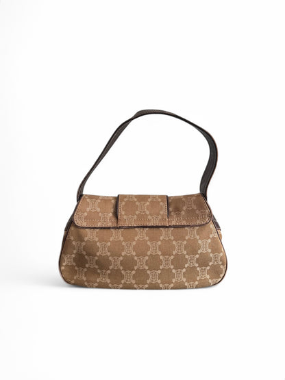 Vintage Brown Leather Celine Monogram Bag