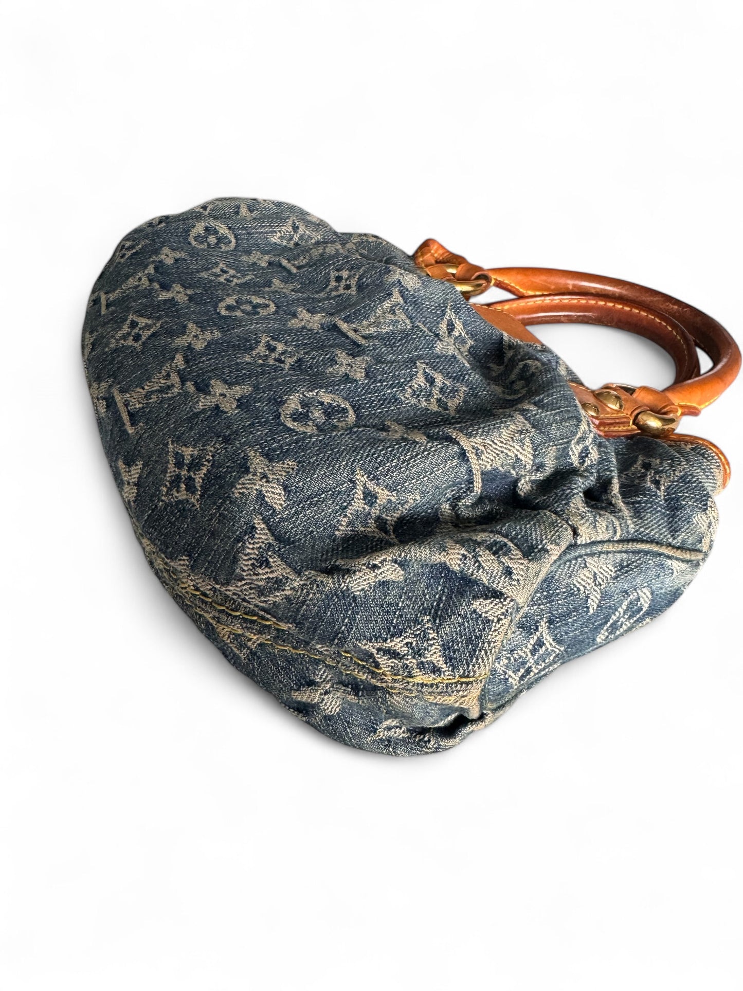 2000s Louis Vuitton Denim Pleaty Handbag
