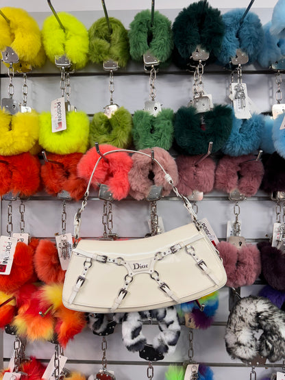 SUPER RARE Christian Dior Galliano White Bondage Shoulder Bag