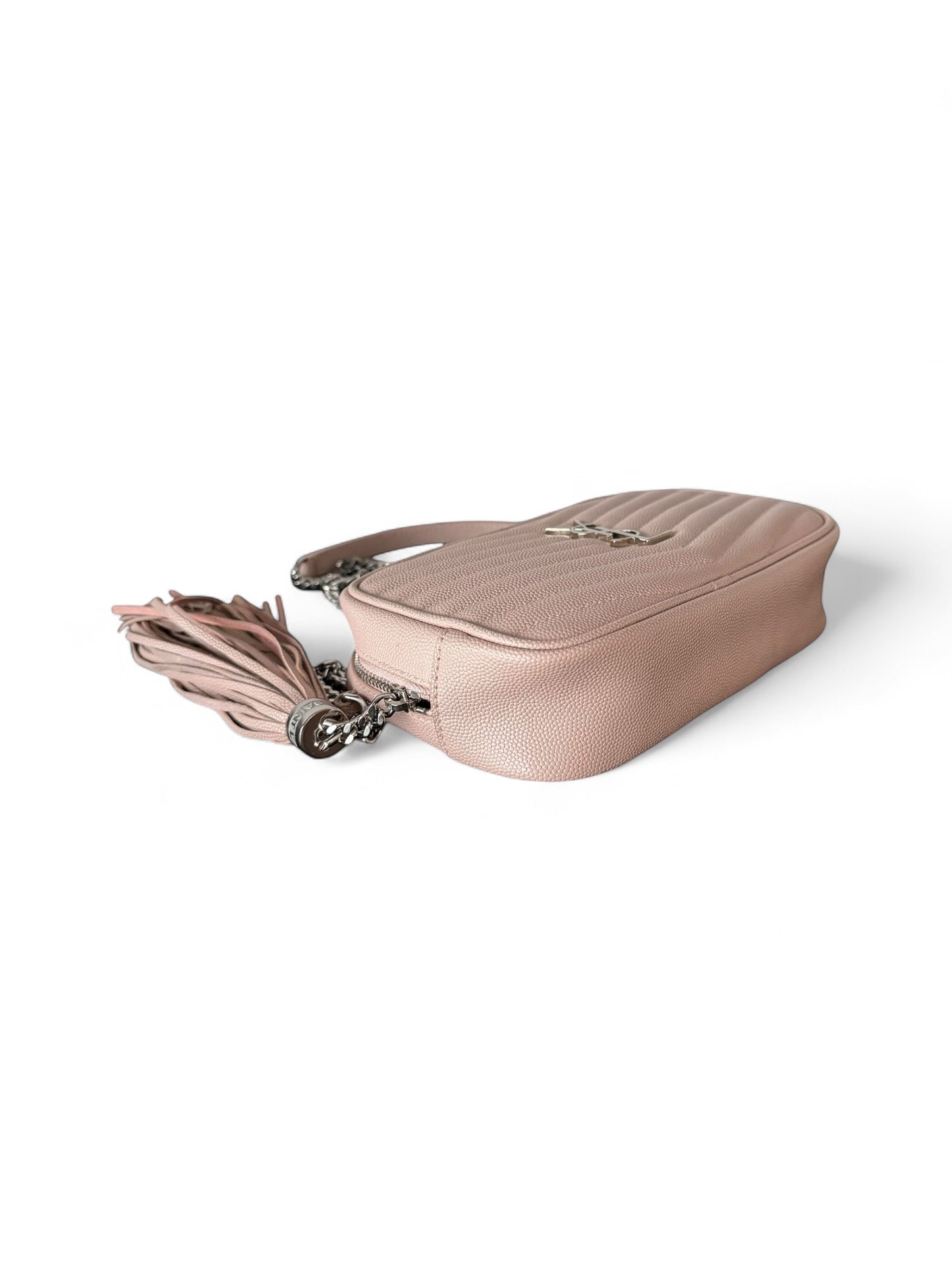 Saint Laurent Dusty Pink Leather Mini Lou Crossbody Bag