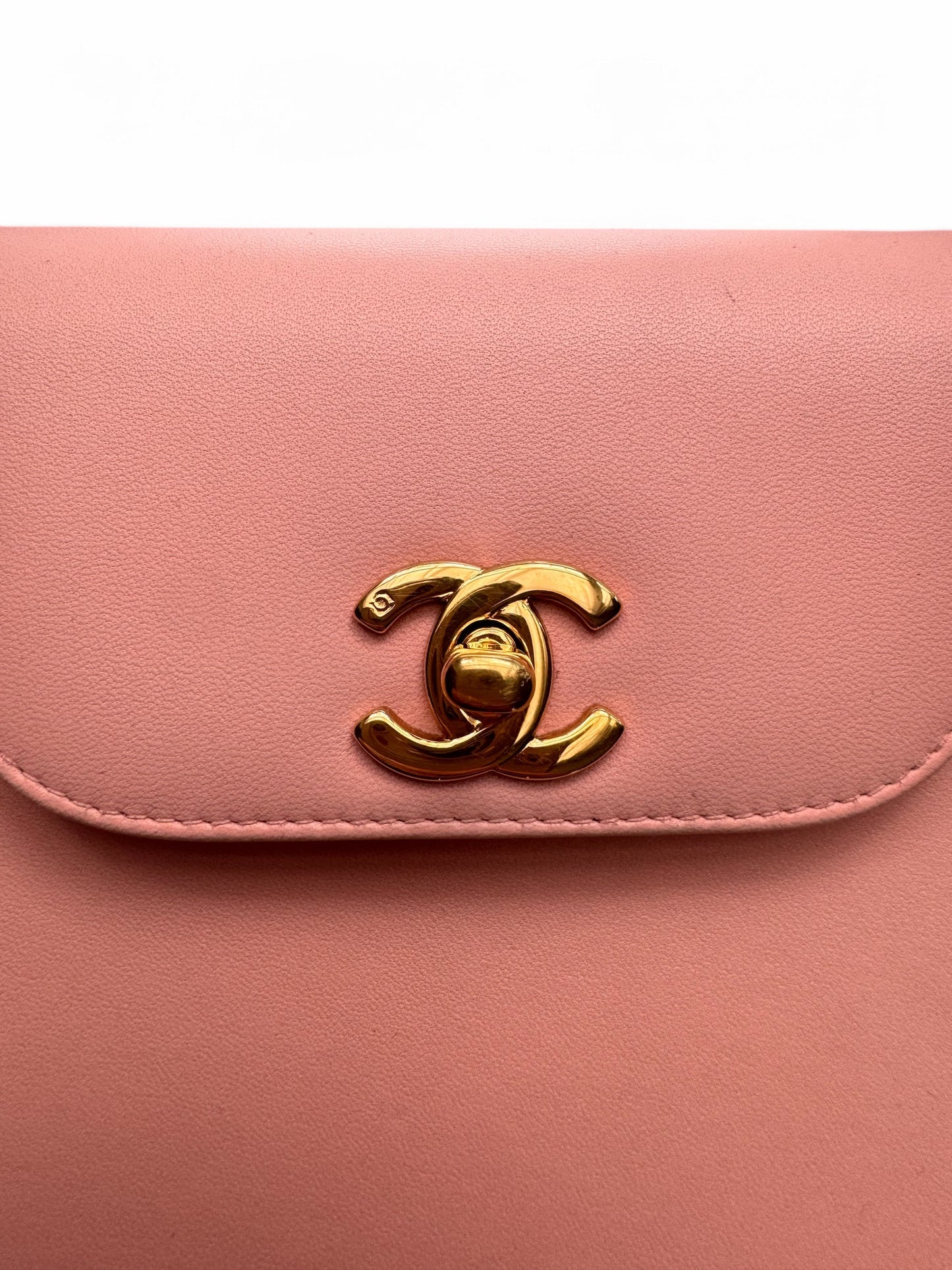RARE 90s Chanel Pink Leather Mini Kelly Bag with 24k GHW