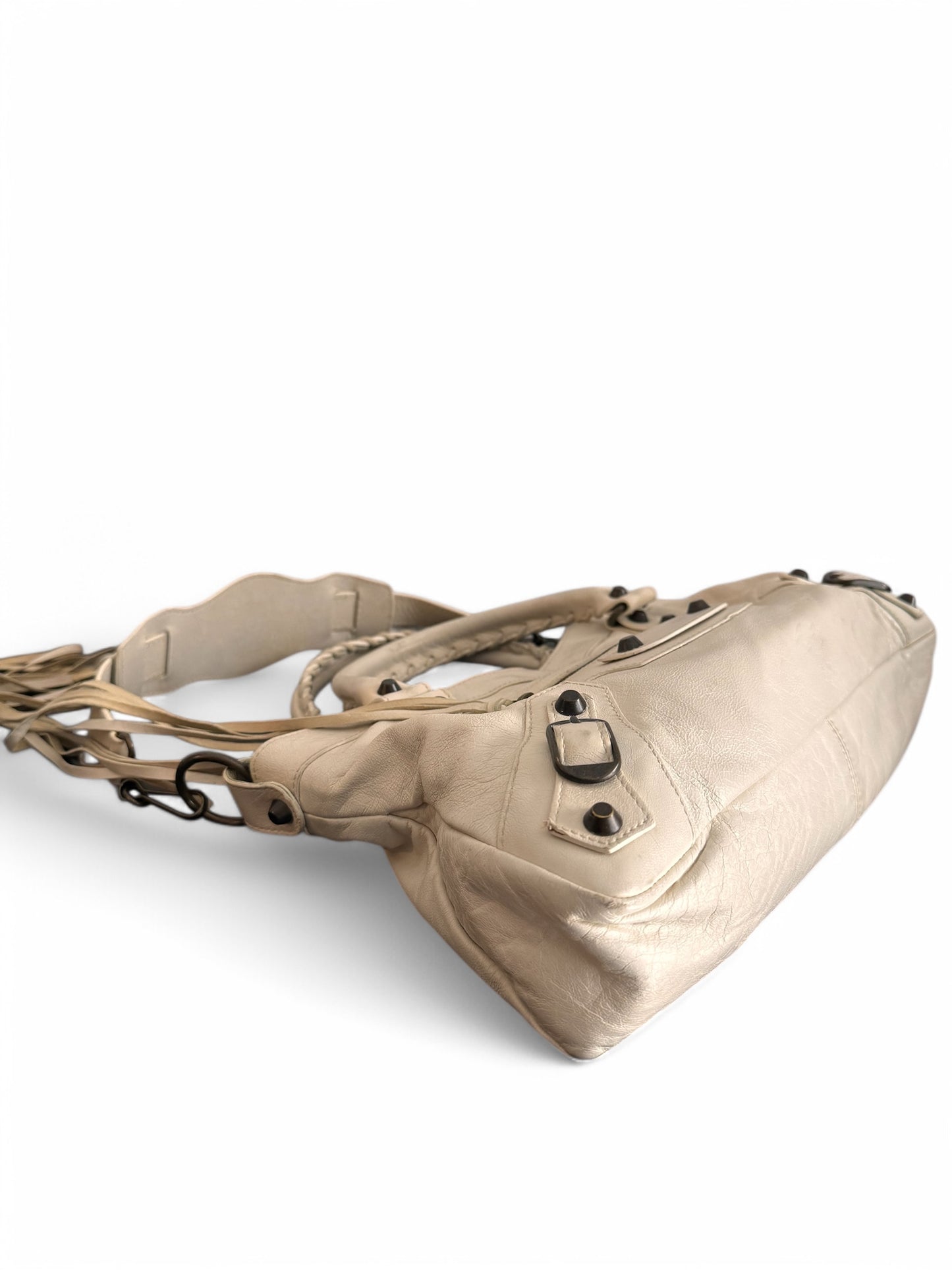 2000s Balenciaga Cream Leather First City Shoulder Bag