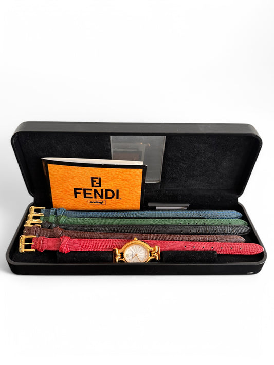 RARE 2000s Fendi Interchangeable Strap Watch Set