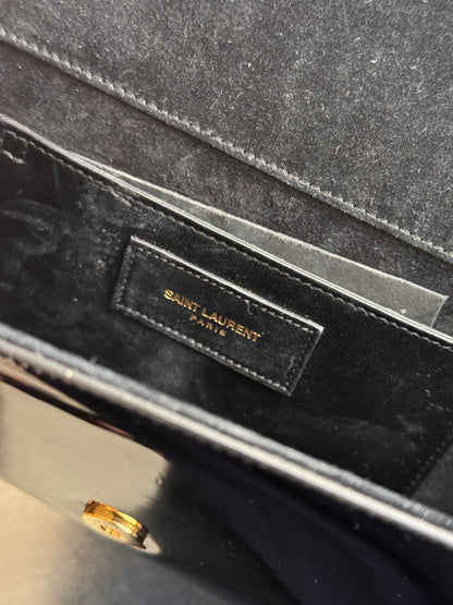 Black Patent Leather YSL Kate Clutch
