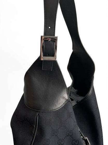 2000s Gucci Black GG Monogram Jackie Bag