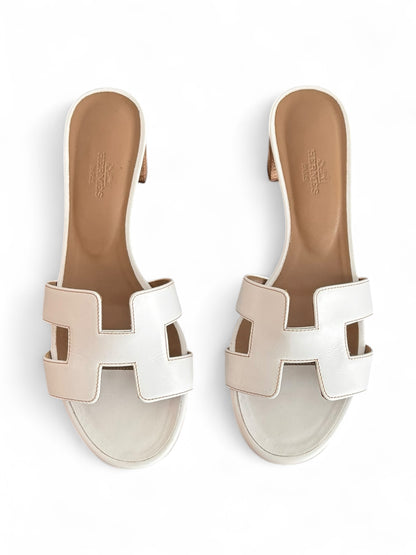 Hermes’ White Leather Oran Sandal