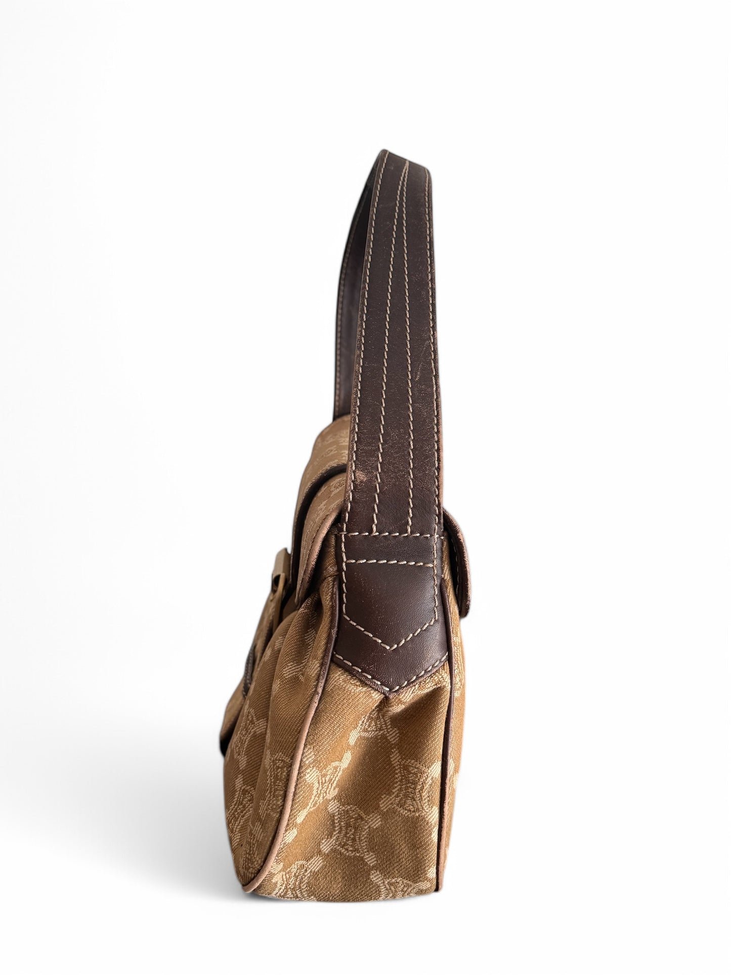 Vintage Brown Leather Celine Monogram Bag