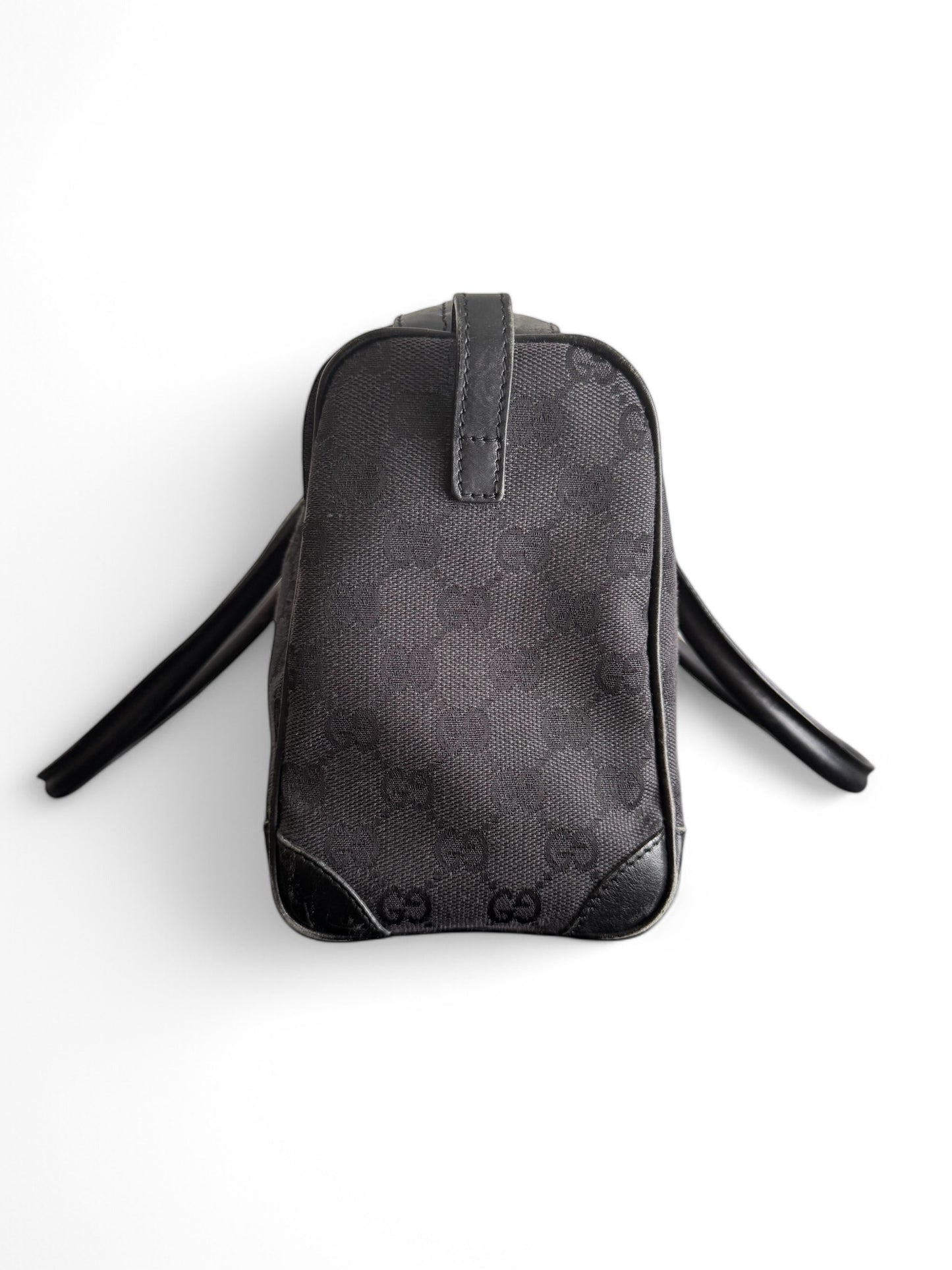 Gucci Black GG Monogram Boston Bag