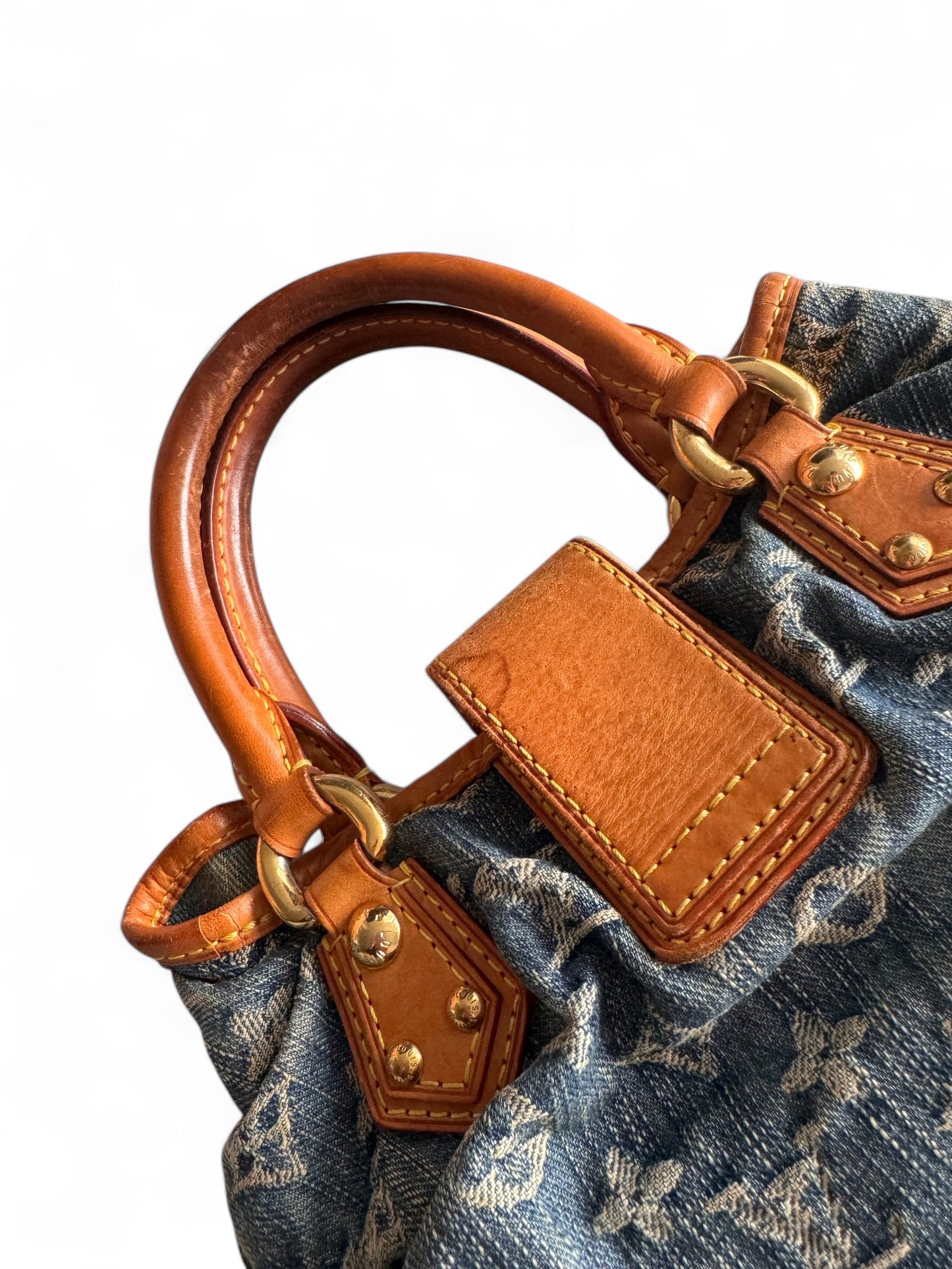 2000s Louis Vuitton Denim Pleaty Handbag