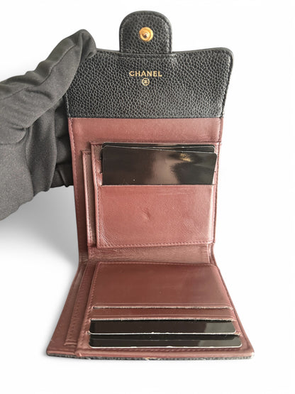 Chanel Black Caviar Leather Wallet
