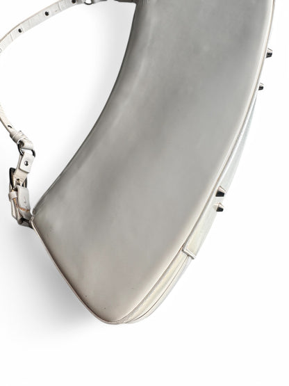 SUPER RARE Christian Dior Galliano White Bondage Shoulder Bag