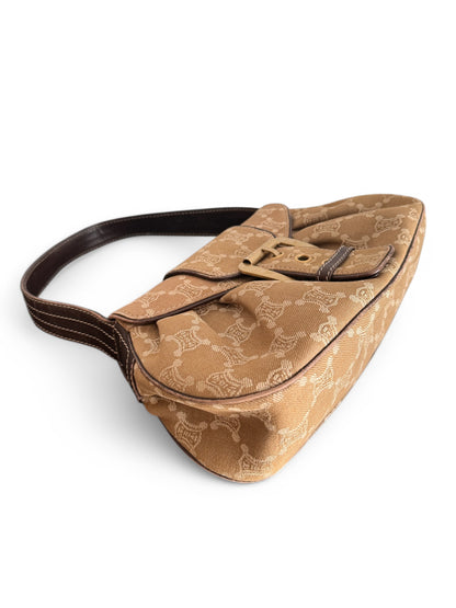 Vintage Brown Leather Celine Monogram Bag