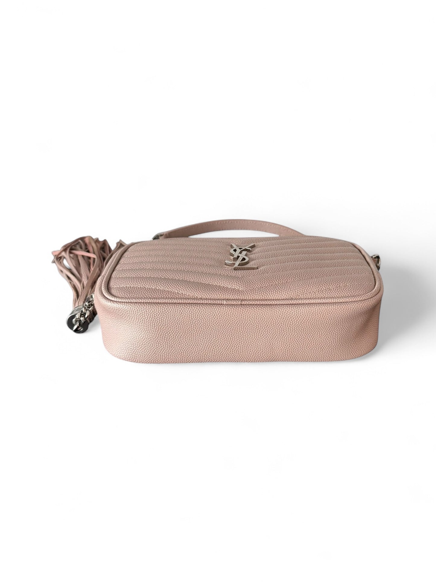 Saint Laurent Dusty Pink Leather Mini Lou Crossbody Bag