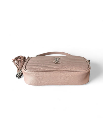 Saint Laurent Dusty Pink Leather Mini Lou Crossbody Bag