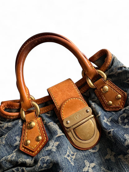 2000s Louis Vuitton Denim Pleaty Handbag