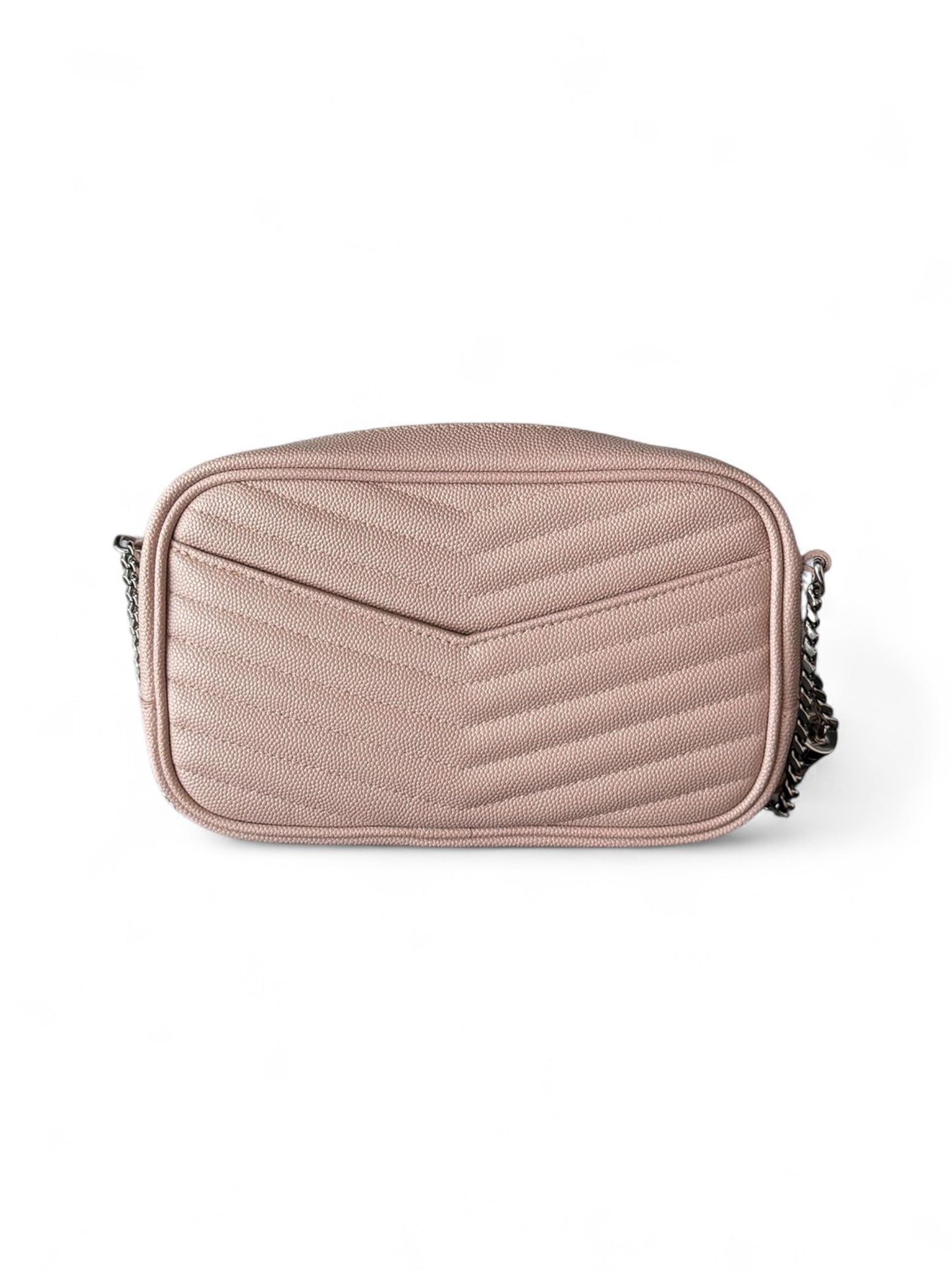 Saint Laurent Dusty Pink Leather Mini Lou Crossbody Bag