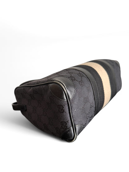 Gucci Black GG Monogram Boston Bag