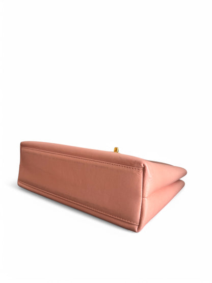 RARE 90s Chanel Pink Leather Mini Kelly Bag with 24k GHW