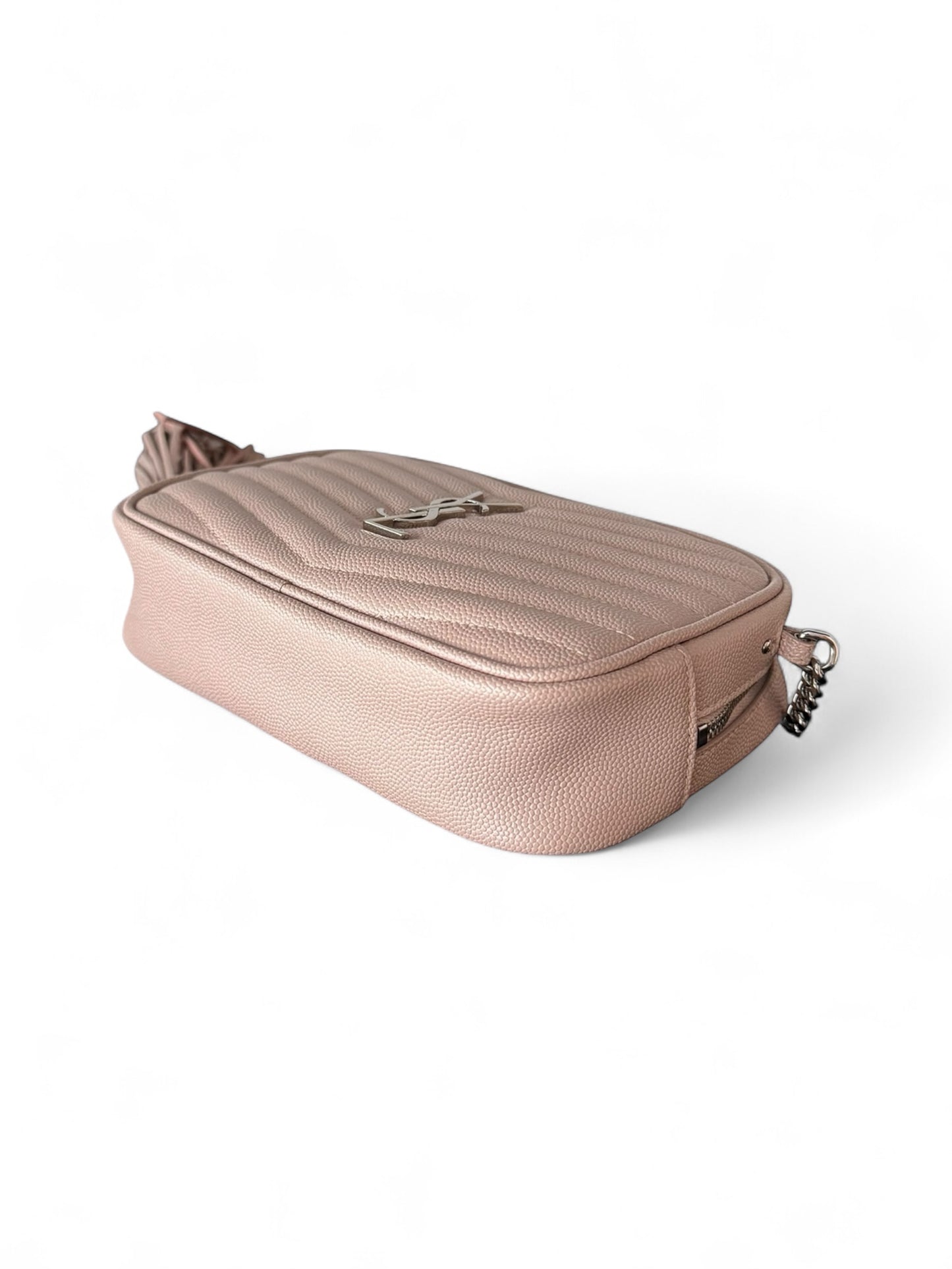 Saint Laurent Dusty Pink Leather Mini Lou Crossbody Bag