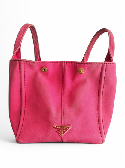 Vintage Prada Pink Canapa Tote Bag